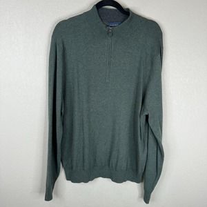 Scott‎ Barber Men's Merino Wool 1/4 Zip Pullover Sweater Long Sleeve Size XL